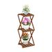 Furinno Outdoor gereedschapsloze multifunctionele opvouwbare displayplank, plantenstandaard, bijzettafel, hout, natuurlijk, 1-pack
