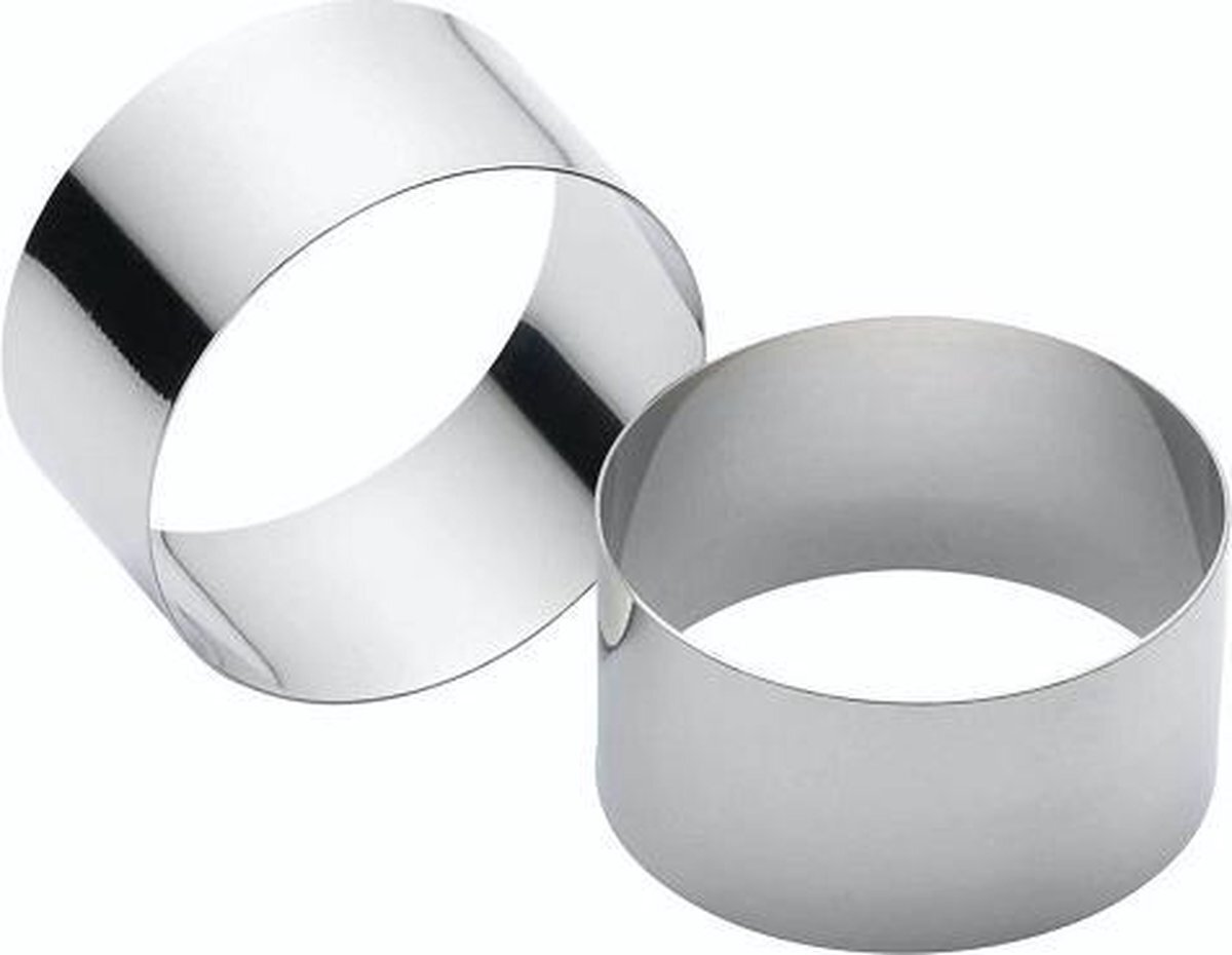 Kitchen Craft Bakringen Rond 7 X 3,5 Cm Rvs Zilver 2 Stuks