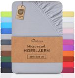 NatureMark Microvezel hoeslaken 200x220cm Zilvergrijs