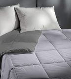 Italian Bed Linen Romantisch zomerdekbed in Doubleface effen kleur, donkergrijs/zilver, 170x260cm