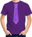 Bellatio Decorations Verkleed t-shirt voor kinderen - glitter stropdas - paars - jongen - carnaval 104/110