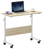 Merkloos Laptoptafel staand verstelbaar - Bank en bed - 80 x 40 cm - Met wielen