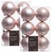 Decoris Kerstballen - 12x st - lichtroze - D8 cm - kunststof - mat/glans - kerstversiering