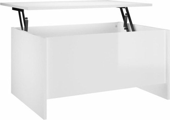 vidaXL Salontafel 80x55,5x41,5 cm Hoogglans Wit Bewerkt Hout