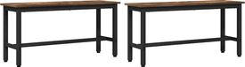Banc 2 pcs 100 x 32,5 x 48,5 cm Bois d'ingénierie et acier