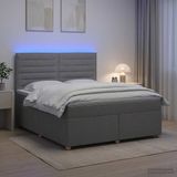 vidaXL Boxspringbed met matras, lichtgrijs, 160 x 200 cm, gestoffeerd