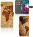 B2Ctelecom Motorola Moto G10 | G20 | G30 Flip Cover Wereldkaart