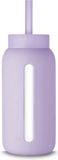 Muuki Lounge Straw + Cap | Herbruikbaar Siliconen Rietje Met Drukvaste Dop | Exclusief fles | Pastel Lilac