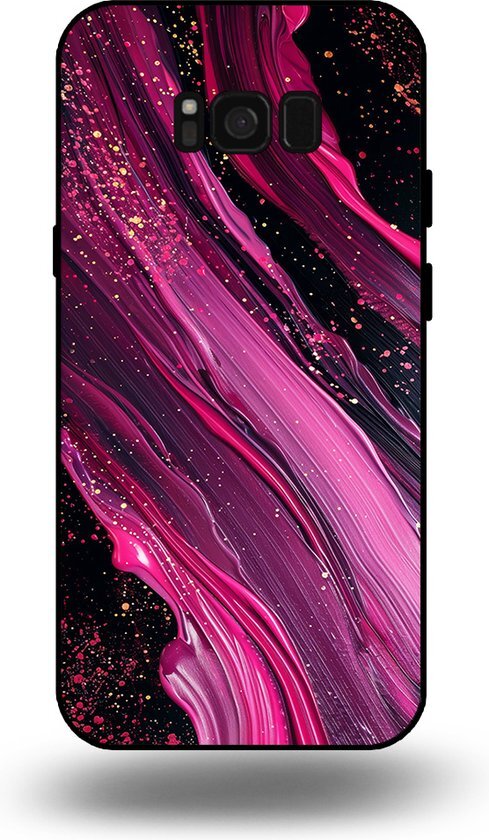 Smartphonica Telefoonhoesje geschikt voor Samsung Galaxy S8 met marmer opdruk - TPU backcover case marble design - Paars Roze / Back Cover geschikt voor Samsung Galaxy S8