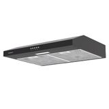 Corberó IVORI626B Conventionele afzuigkap, 60 cm, 194,9 m³/h, 61 dB, 20 W, LED, 3 snelheden, 2 filters van aluminium + kolen, zwart