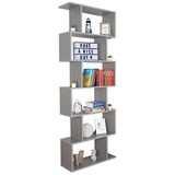Boekenkasten RICOO Boekenkasten 192 x 70 x 25 cm Staande plank grijs Ruimteverdeler – WM070-PL