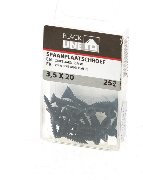 Waelbers Spaanplaatschroef Zwart TX20 3.5x20mm (25 stuks)