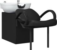 vidaXL Shampoo Stoel Zwart en Wit PVC