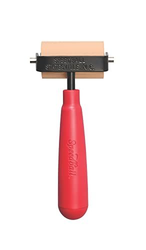 Speedball Speedball 2 inch Zachte Rubber Brayer, Blok Printing, Printmaking Gereedschap, Borstel Roller, Scrapbooking Art Craft Supplies, Decoupage, Bruin