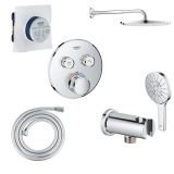 Grohe Grohtherm SmartControl regendoucheset – Ø31 cm hoofddouche – 38 cm rechte wandarm – inclusief inbouwdeel – chroom