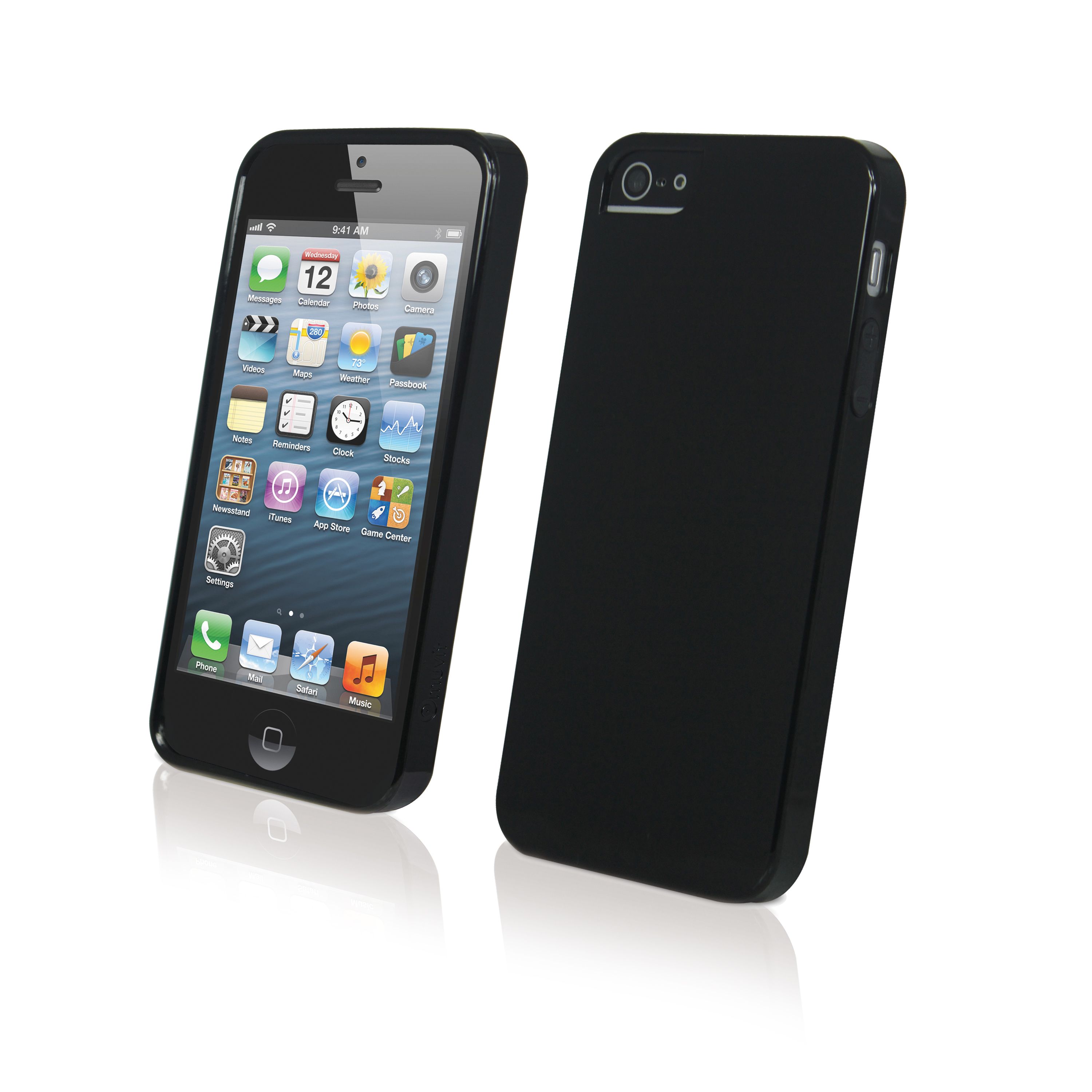 muvit MUSCSKI002 - Mobiele telefoon behuizing - zwart - voor iPhone 5