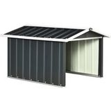 Pangivo Abri de jardin pour robot tondeuse Garage en acier galvanisé Toit double pente gris