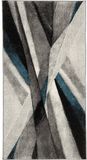 Safavieh Modern Graphic Indoor Geweven Vloerkleed, Hollywood Collectie, HLW710, in Grijs & Wintergroen, 79 X 152 cm