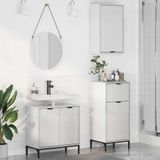 Maison Exclusive - Ensemble d'accessoires de salle de bain, 3 pièces, blanc brillant, 39,5 x 36 x 88 cm