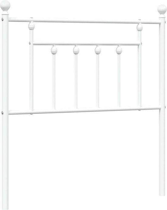 vidaXL Hoofdbord Metaal Wit 80 cm