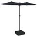 vidaXL Dubbele Terras Parasol met LED's Zwart 316x145 cm