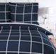 Amazon Basics Beddengoed, 3-delige set, lichtgewicht, microvezel, 135 x 200 cm, marineblauw, tartan