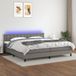 Maison Exclusive - Lit boxspring avec matelas et éclairage LED, gris foncé, 200x200 cm, textile