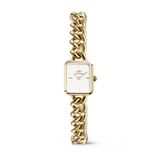 Daniel Wellington Mini Jolie Chain DW00100836 Dames Polshorloge Goudkleurig Wit Staal Rechthoek 15mm