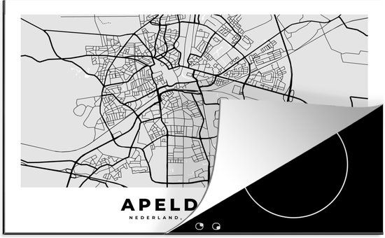 KitchenYeah® Inductie beschermer 77x51 cm - Kaart - Apeldoorn - Nederland - Inductie beschermer