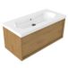 Saniclass Holz Frame Badkamermeubelset - 100x45x43.5cm - Palermo keramische wastafel wit - 1 wasbak - zonder kraangat - 1 lade - mat eiken natural (hout) SW1420769/SW24914