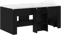 vidaXL Kinderhoogslaper Zwart eiken 80 x 160 cm Bewerkt hout