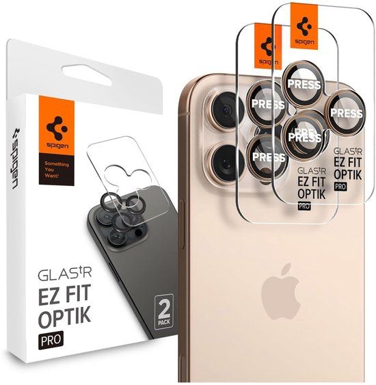 Spigen Optik Pro EZ Fit Lens Protector - Cameralens bescherming (2-pack) voor de Apple iPhone 17 Pro (Max) / 16 Pro (Max)