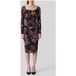 GUESS Holly Ls Drapep Robe Floral Paisley Noir Taille : 42