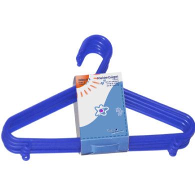 Bieco Kunststof kleerhangers 8 stuks - blauw