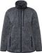Ulla Popken - Dames - Jas van gebreid fleece ruiten opstaande kraag ritszakken - Marine - Maat 46+