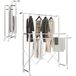 Sèche-linge pliable étendoir à linge intérieur à 3 barres réglables et 4 roulettes 104-150 x 103 x 145-197 cm argent