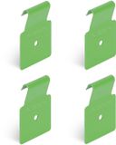 Alberts Sierhaken voor dubbel draadgaas - Maat S - Sendzimir verzinkt - Geelgroen - Geplastificeerd - RAL6018 | Set van 4
