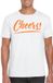 Bellatio Decorations Verkleed T-shirt voor heren - cheers - wit - oranje glitter - carnaval L