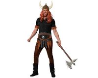 Atosa Vikingkostuum voor volwassenen, moedige en gewelddadige Scandinavische krijger, robuust en ruw uiterlijk, inclusief T-shirt, broek, riem, perfect voor themafeesten, carnaval, X-S