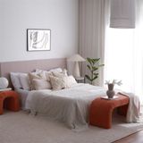 Arabic House Poef Nu Bench Velvet Corduroy Koraal
