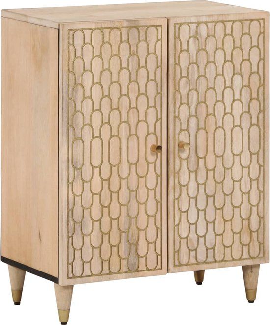 vidaXL Bijzetkast 60x33x75 cm Massief Mangohout Bruin