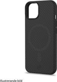 Celly Ultra Siliconen hoesje - Geschikt voor Apple iPhone 15 Pro Max - TPU Back Cover - Microfiber - Carbon - Zwart
