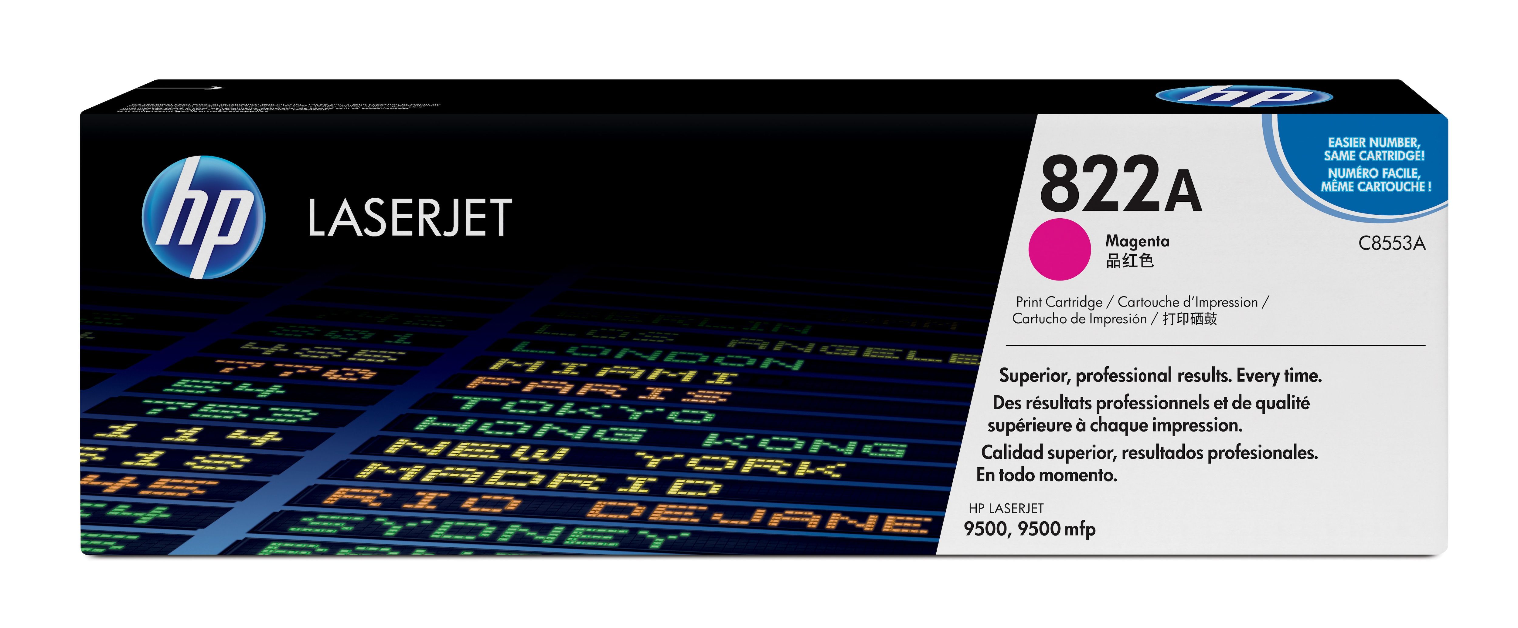 HP 822A Magenta Original LaserJet Toner Cartridge - 25000 Pages - C8553A