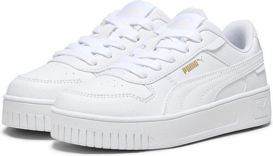 PUMA Carina Street PS Meisjes Sneakers - PUMA White-PUMA White-PUMA Gold | Maat 31