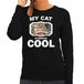 Bellatio Decorations Rijdende kat katten trui / sweater my cat is serious cool zwart - dames - katten / poezen liefhebber cadeau sweaters XXL
