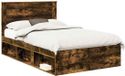 vidaXL Bedframe Gerookt eiken 120 x 200 cm