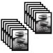 Americanflat 30x40 cm Fotolijsten met Gepolijst Kunststofglas – Set van 12 – Signature Collectie – Fotolijsten van Samengesteld Hout – Set voor op Tafel en Muur – Zwart