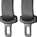 Avizar, set de 2 boucles de ceinture de sécurité, plastique renforcé, noir