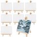 Set de 8 mini toiles avec chevalets en bois pour usage créatif