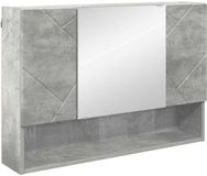 vidaXL Spiegelkast met opslag Beton Grijs 80 x 17 x 55 cm Bewerkt hout